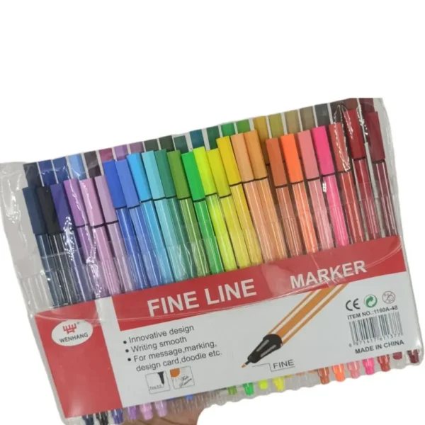 Kit Com 48 cores canetas colorido linha ponta fina 0,4mm fine line marker Barato fineliner