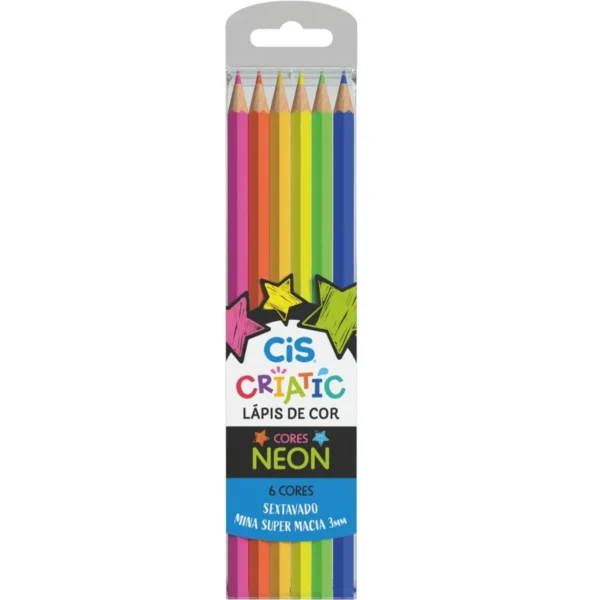 Lápis De Cor Cis Criatic Triangular Cores Neon 6 Cores