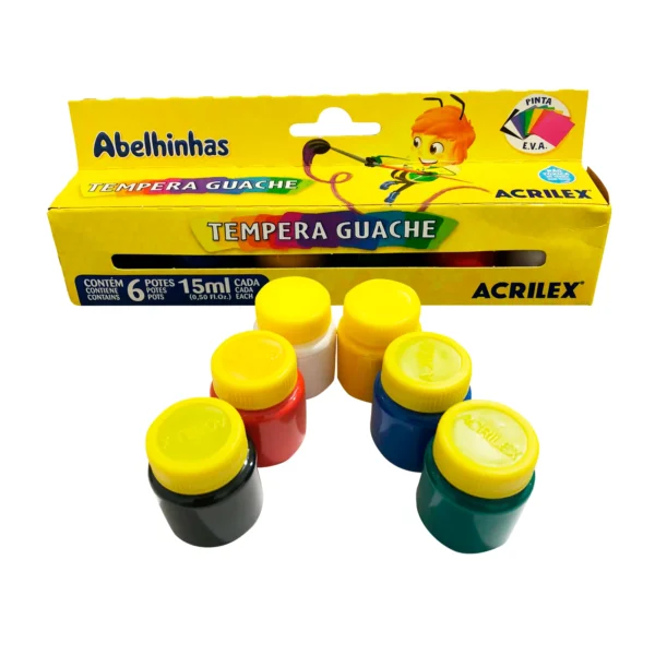 Tinta Guache 15ML Com 6 Cores Acrilex