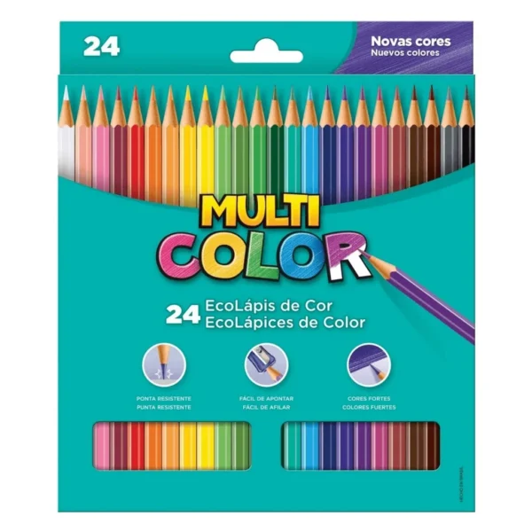 Lápis de Cor Multicolor 24 Cores EcoLápis