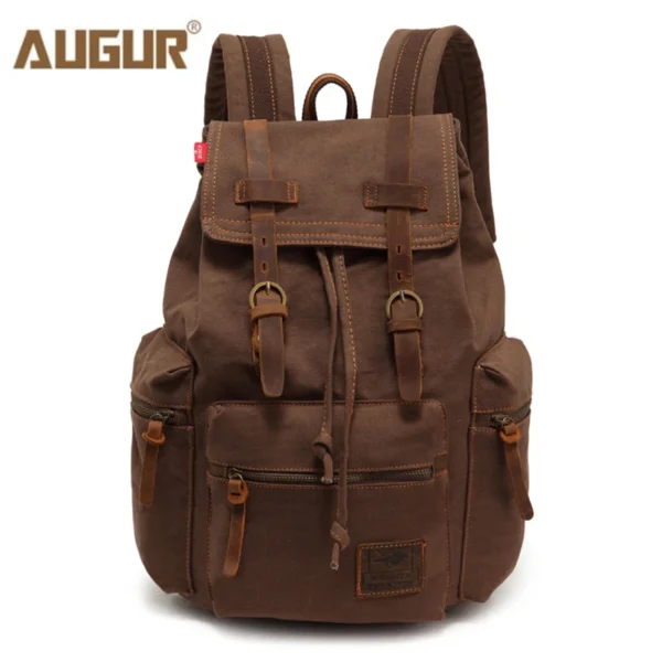 AUGUR-Mochila de lona vintage masculina