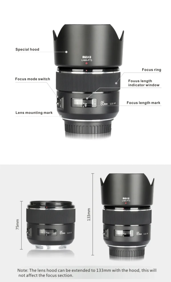 Meike 85mm f/1.8 full frame auto foco canon eos ef mount - Image 8