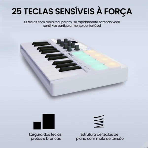 M-VAVE-USB Controlador de teclado MIDI, 25 teclas, 8 almofadas retroiluminadas, 8 botões, 2 Touch Stripes, instrumentos de teclado musical - Image 17