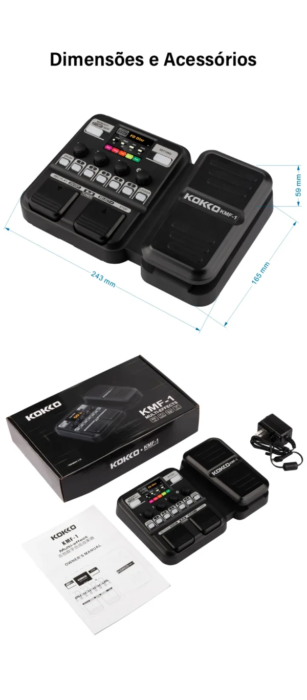 Kakko-KMF-1 Pedal de Guitarra Sintetizado Efeito, 18 Amp Modelos, IR 512, Dot Sampling, Drum Machine e Função Loop, Acessórios de Guitarra - Image 15